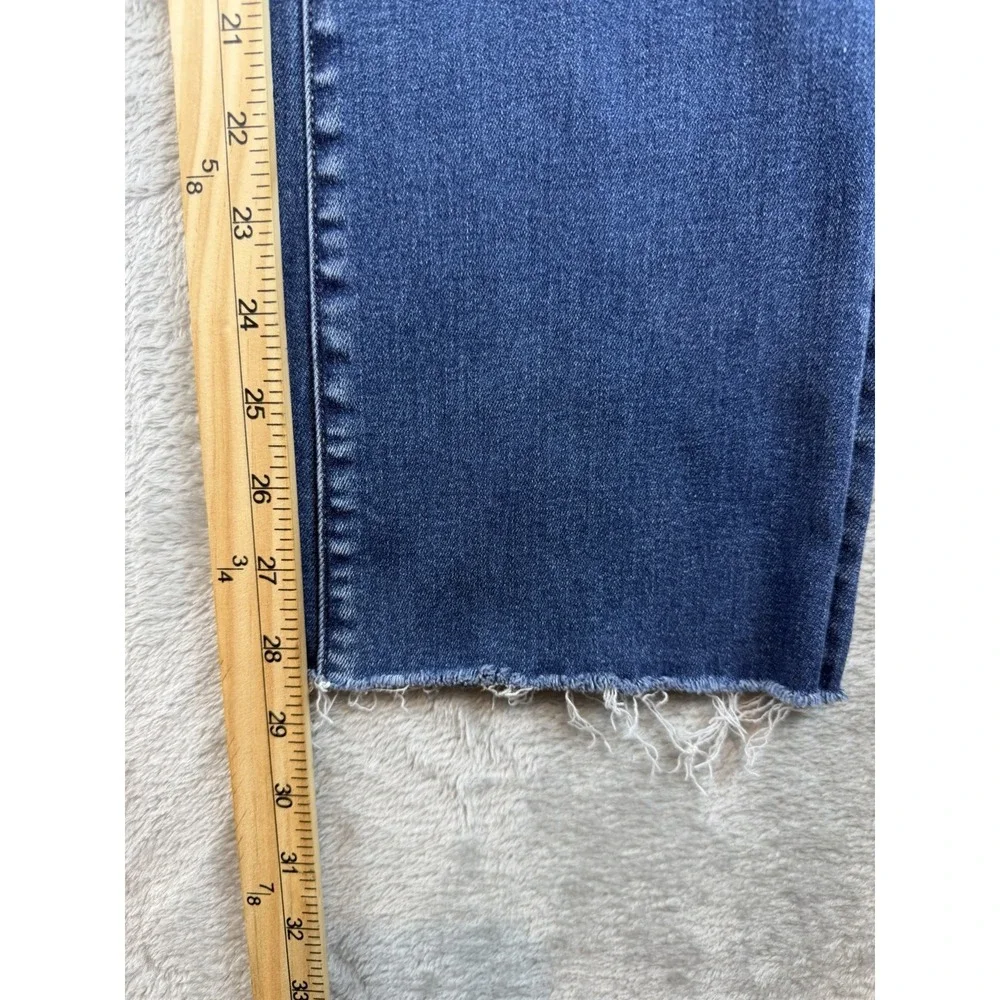 Flying‎ Monkey Jeans Womens 27 Blue Straight Leg Raw Hem Stretch Distressed